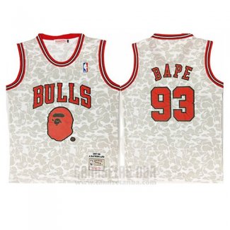 Camiseta Chicago Bulls Bape Mitchell & Ness 1997-98 Gris