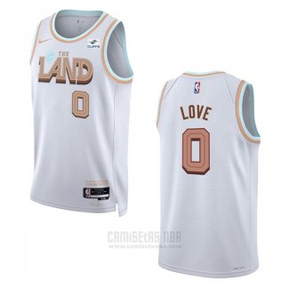Camiseta Cleveland Cavaliers Kevin Love #0 Ciudad 2022-23 Blanco
