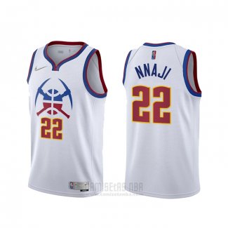 Camiseta Denver Nuggets Zeke Nnaji #22 Earned 2020-21 Blanco