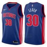 Camiseta Detroit Pistons Jon Leuer #30 Icon 2017-18 Azul