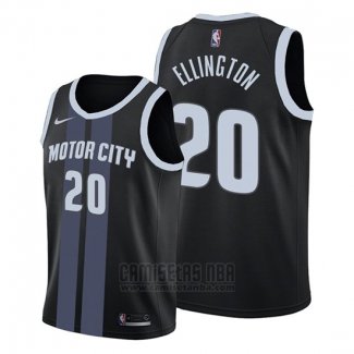 Camiseta Detroit Pistons Wayne Ellington #20 Ciudad Negro