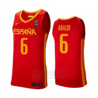 Camiseta Espana Alberto Abalde #6 2019 FIBA Baketball USA Cup Rojo