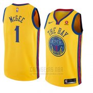 Camiseta Golden State Warriors Javale Mcgee #1 Ciudad 2018 Amarillo