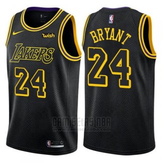 Camiseta Los Angeles Lakers Kobe Bryant #24 Ciudad 2017-18 Negro