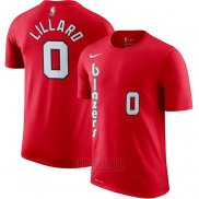 Camiseta Manga Corta Damian Lillard Portland Trail Blazers 2019-20 Rojo