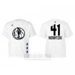 Camiseta Manga Corta Dirk Nowitzki All Star 2019 Dallas Mavericks Blanco