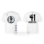 Camiseta Manga Corta Dirk Nowitzki All Star 2019 Dallas Mavericks Blanco