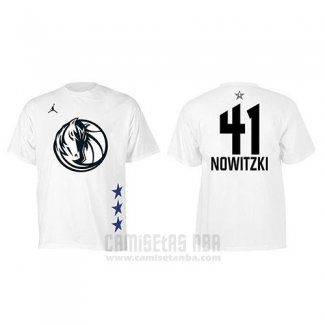 Camiseta Manga Corta Dirk Nowitzki All Star 2019 Dallas Mavericks Blanco