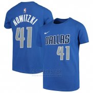 Camiseta Manga Corta Dirk Nowitzki Dallas Mavericks 2019 Azul
