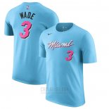 Camiseta Manga Corta Dwyane Wade Miami Heat Azul 2019-20 Ciudad