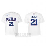 Camiseta Manga Corta Joel Embiid Philadelphia 76ers Blanco5