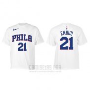 Camiseta Manga Corta Joel Embiid Philadelphia 76ers Blanco5