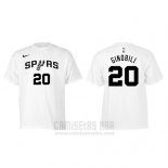 Camiseta Manga Corta Manu Ginobili San Antonio Spurs Blanco