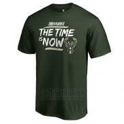 Camiseta Manga Corta Milwaukee Bucks Verde 2018 NBA Playoffs Bet Slogan