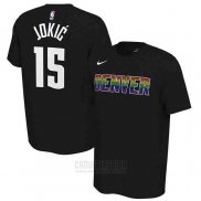 Camiseta Manga Corta Nikola Jokic Denver Nuggets Negro 2019-20 Ciudad