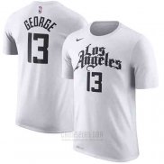 Camiseta Manga Corta Paul George Los Angeles Clippers Blanco 2019-20 Ciudad