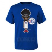 Camiseta Manga Corta Philadelphia 76ers Joel Embiid Azul