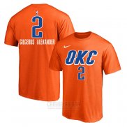 Camiseta Manga Corta Shai Gilgeous Alexander Oklahoma City Thunder 2019-20 Naranja