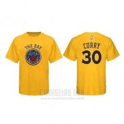 Camiseta Manga Corta Stephen Curry Golden State Warriors Amarillo Ciudad