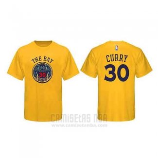 Camiseta Manga Corta Stephen Curry Golden State Warriors Amarillo Ciudad