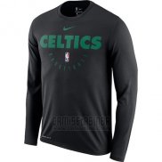 Camiseta Manga Larga Boston Celtics Negro Practice Legend Performance