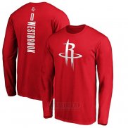 Camiseta Manga Larga Russell Westbrook Houston Rockets Rojo