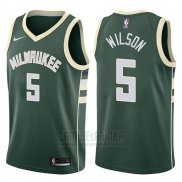 Camiseta Milwaukee Bucks D.j. Wilson #5 Swingman Association 2017-18 Blanco