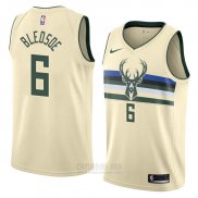Camiseta Milwaukee Bucks Eric Bledsoe #6 Ciudad 2018 Crema