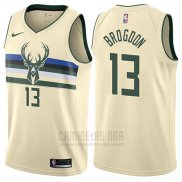 Camiseta Milwaukee Bucks Malcolm Brogdon #13 Ciudad Crema