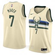 Camiseta Milwaukee Bucks Thon Maker #7 Ciudad 2018 Crema