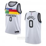 Camiseta Minnesota Timberwolves D'angelo Russell #0 Ciudad 2022-23 Blanco