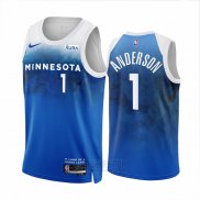 Camiseta Minnesota Timberwolves Kyle Anderson #1 Ciudad 2023-24 Azul