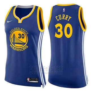 Camiseta Mujer Golden State Warriors Stephen Curry #30 Icon 2017-18 Azul