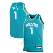 Camiseta Nino Charlotte Hornets Lamelo Ball #1 Ciudad 2023-24 Verde