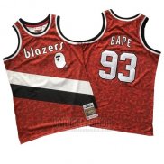 Camiseta Portland Trail Blazers Bape #93 Retro Rojo