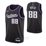 Camiseta Sacramento Kings Neemias Queta #88 Ciudad 2021-22 Negro