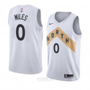 Camiseta Toronto Raptors C.j. Miles #0 Ciudad 2018 Blanco