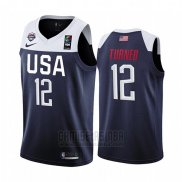 Camiseta USA Myles Turner #12 2019 FIBA Basketball USA Cup Azul