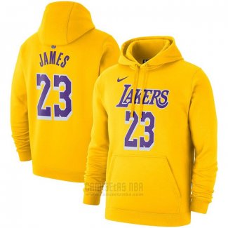 Sudaderas con Capucha Lebron James Los Angeles Lakers Oro