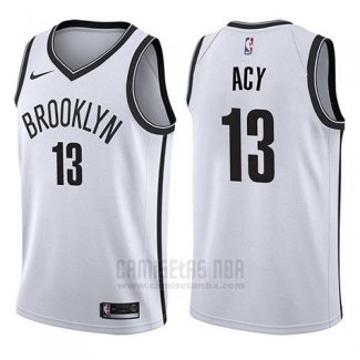 Camiseta Brooklyn Nets Quincy Acy #13 Association 2017-18 Blanco