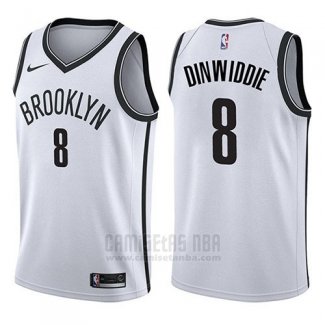 Camiseta Brooklyn Nets Spencer Dinwiddie #8 Association 2017-18 Blanco