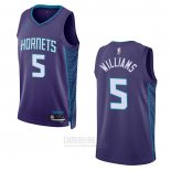 Camiseta Charlotte Hornets Mark Williams #5 Statement 2022-23 Violeta