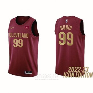 Camiseta Cleveland Cavaliers Ricky Rubio #99 Icon 2022-23 Rojo