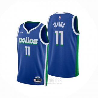 Camiseta Dallas Mavericks Kyrie Irving #11 Ciudad 2022-23 Azul