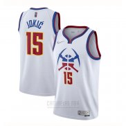 Camiseta Denver Nuggets Nikola Jokic #15 Earned 2020-21 Blanco