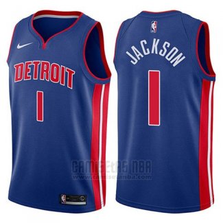 Camiseta Detroit Pistons Reggie Jackson #1 Icon 2017-18 Azul