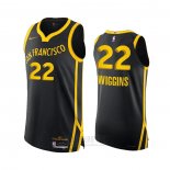 Camiseta Golden State Warriors Andrew Wiggins #22 Ciudad Autentico 2023-24 Negro