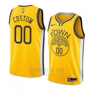 Camiseta Golden State Warriors Earned 2018-19 Amarillo Personalizada