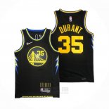 Camiseta Golden State Warriors Kevin Durant #35 Ciudad 2021-22 Negro