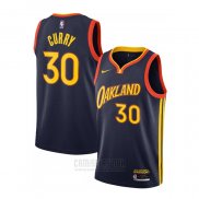 Camiseta Golden State Warriors Stephen Curry #30 Ciudad 2020-21 Azul